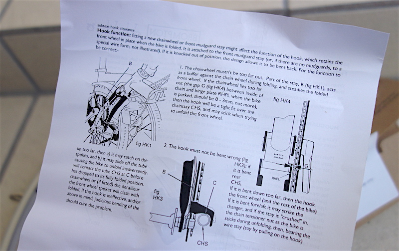 Brompton Mudguard Blade manual